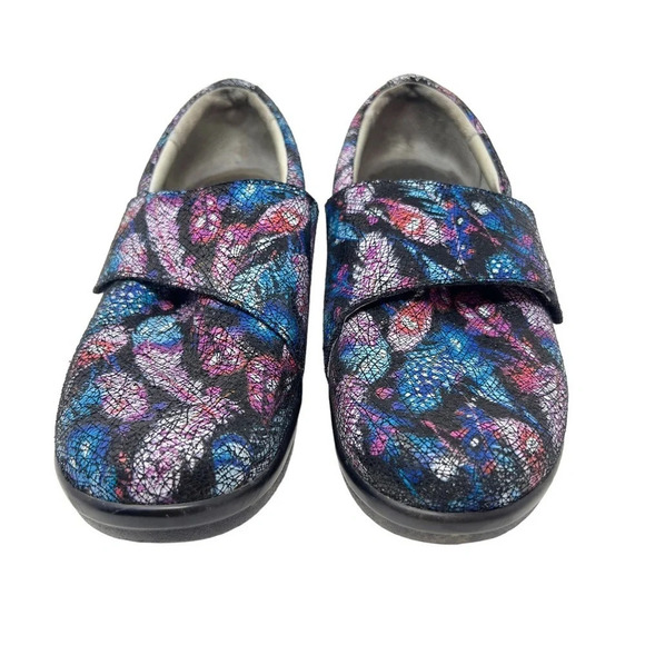 ALEGRIA Lauryn Nubuck Velcro Cross Strap Slip On Loafer Clogs - Picture 14 of 14